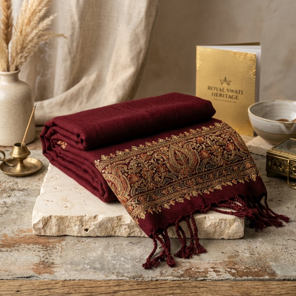 Royal Swati Maroon Shawl